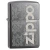 29241 Zippo Classic Black Ice Finish Engraved Logo