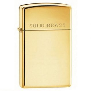 1654 Zippo Slim Solid Brass