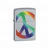 24475 Zippo Peace Brushed Chrome Lighter