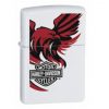 24769 Zippo Harley Davidson Red/Black Eagle White Matte