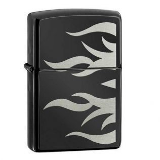 24951 Zippo Ebony with Flames