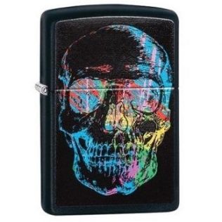 28042 Zippo X-Ray Skull Black Matte