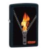 28309 Zippo  zipper and flame logo black matte