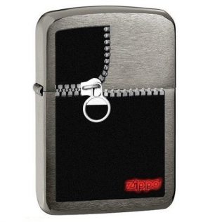 28326 Zippo zipper logo brushed black Ice