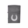 28498 Zippo Lighter Horseshoe Gray Dusk Embossed