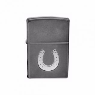 28498 Zippo Lighter Horseshoe Gray Dusk Embossed