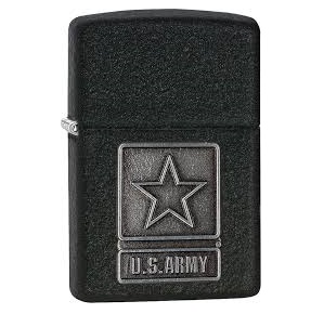 28583 Zippo US Army, Pewter Emblem Black Crackle