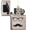28648 Zippo Moustache and Hat Chrome