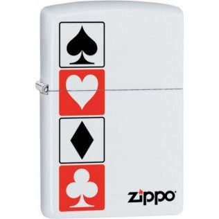 28769 Zippo Card Suits White Matte