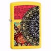 28850 Zippo Boho 3 Scrollwork Designs. Lemon Yellow Finish