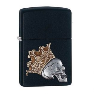 29100 Zippo King Skull Black Matte