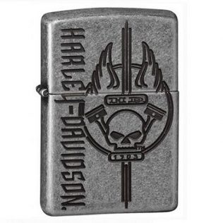 29280 Zippo Harley Davidson Antique Silver Plate