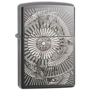 29421 Zippo Asian Floral Black Ice