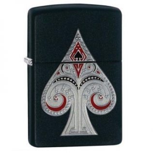 29491 Zippo Ace of Spades Emblem Black Matte Finish