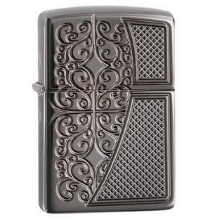 29498 Zippo Old Royal Filigree Lighter Black Ice