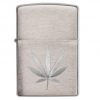 29587 Zippo Engraved Marijuana Leaf Chrome