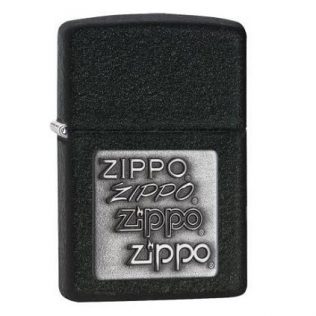 363 Black Crackle Silver Zippo Logo