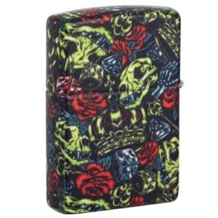 49696 Zippo Skull Crown Design