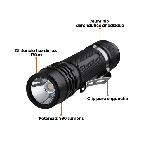 Linterna SPINIT LUMITRON 990 RECARGABLE