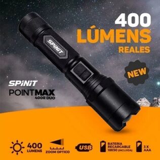 Linterna SPINIT POINTMAX 400 Recargable DUO